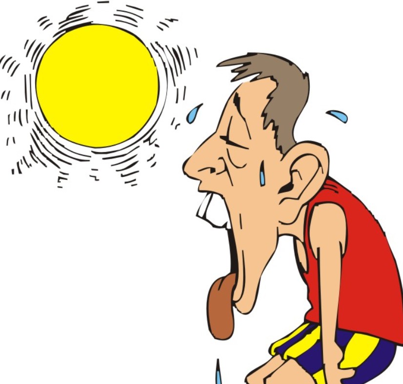 Picture illustrating the English word "Sultry" (Adjective) – (of the air or weather) hot and humid